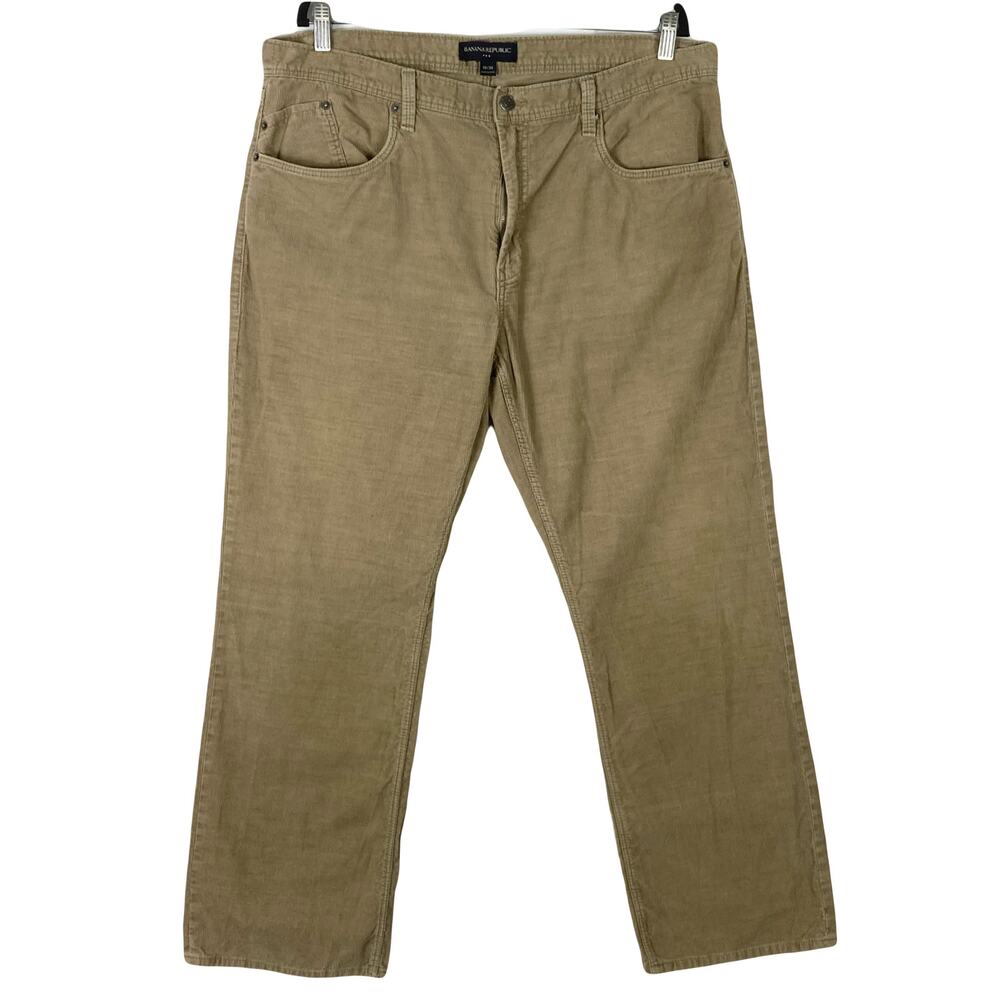 BANANA REPUBLIC Pants Men 38x30 Vintage Brown Corduroy Straight 5-Pocket Cotton